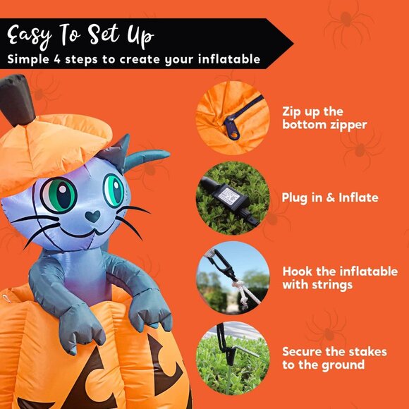 ⚡Joiedomi 5 FT Halloween Inflatables Outdoor Decorations Inflatable Pumpkin - Picture 7 of 7